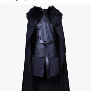 Elegant Black Faux Fur Trimmed Cape Coat